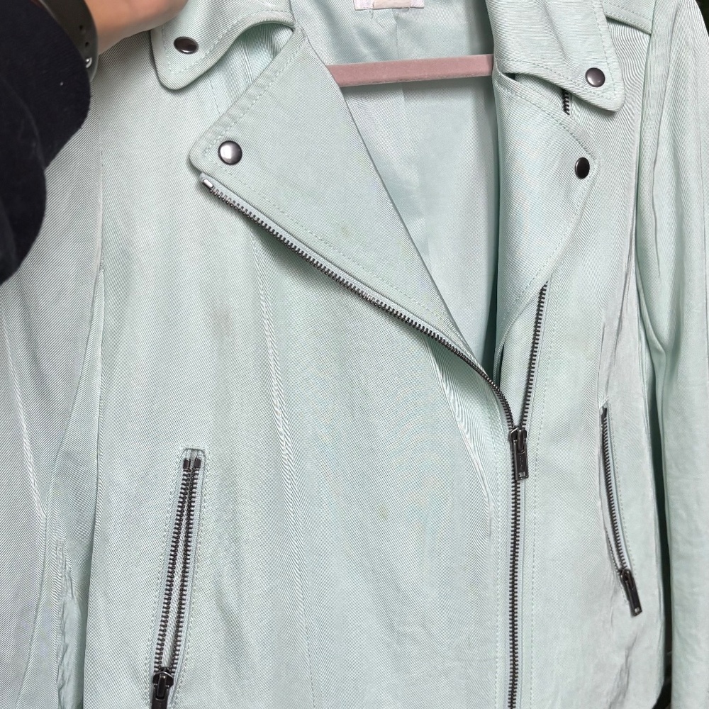 Club Monaco Light Turquoise Biker Jacket